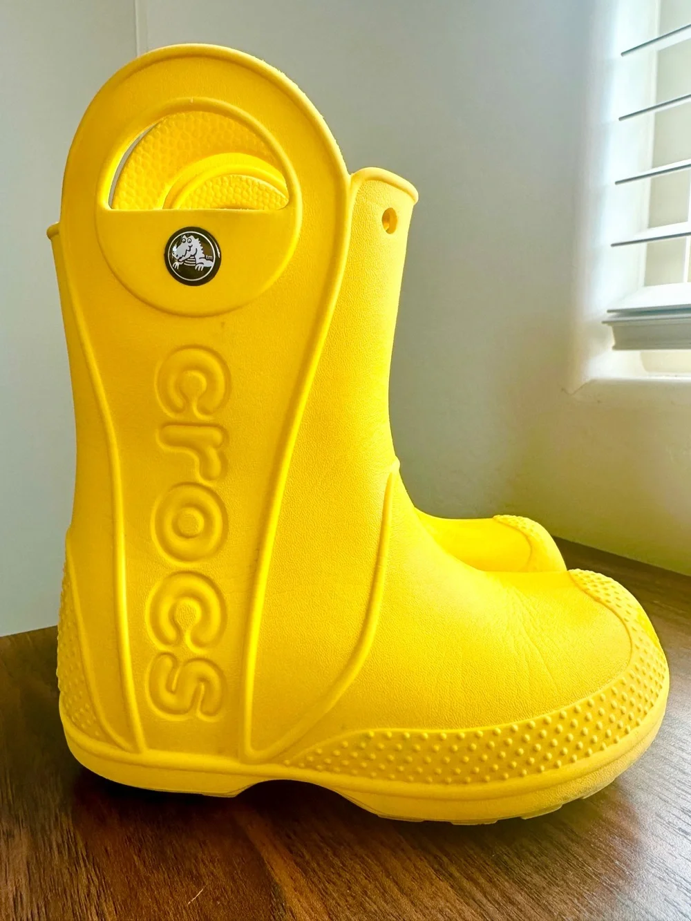 CROCS Kids Handle It Rain Boots Yellow Size C10 Waterproof Lightweight Durable